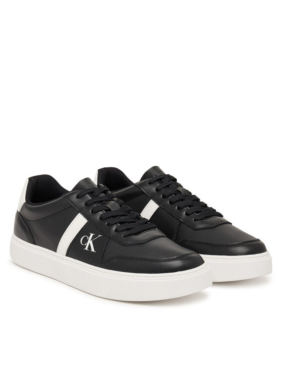 Calvin Klein Sneakersy Calvin Klein Classic Cups Lace Lth Emb Tongue HM0HM02237 Czarny