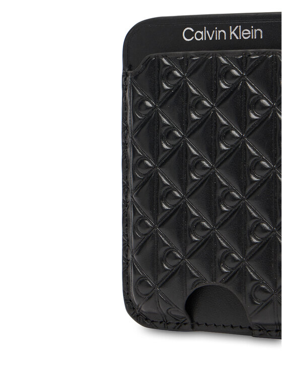 Calvin Klein Custodie per carte di credito Calvin Klein Aop Leather Magnetic Card Case LV04F1100G Nero