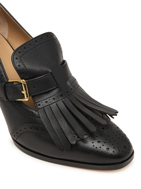 LAUREN RALPH LAUREN Félcipő LAUREN RALPH LAUREN Colleen Perforated Calfskin Kiltie Pump 802P02364002 Fekete