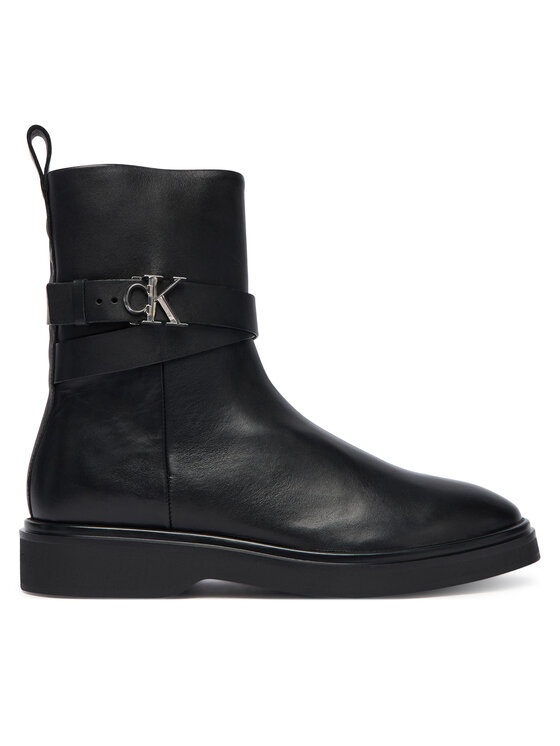 Calvin Klein Botine Calvin Klein Ankle Boot W/ Metal Logo HW0HW02663 Negru