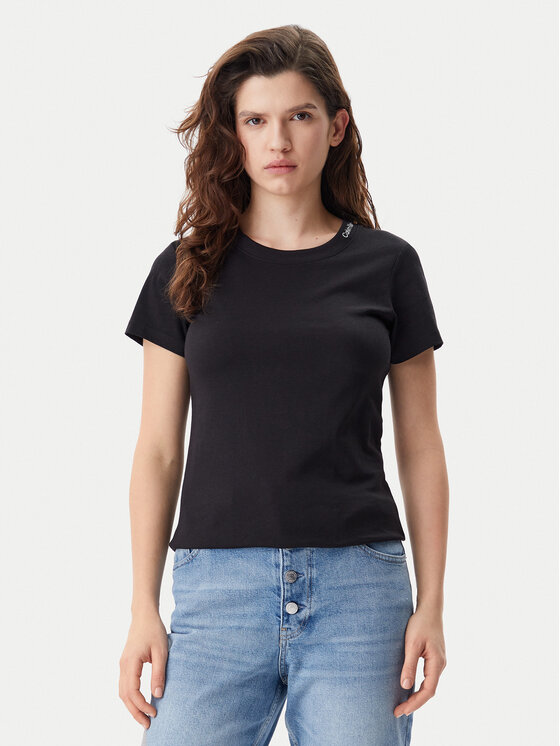Calvin Klein Jeans Calvin Klein Jeans Majica Logo J20J225540 Črna Regular Fit