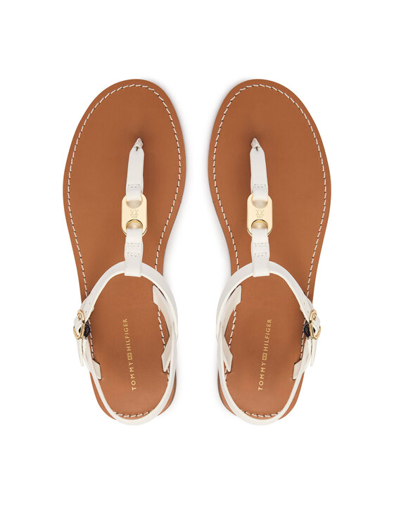 Tommy Hilfiger Sandale Tommy Hilfiger Leather Thong Sandal FW0FW09127 Bijela