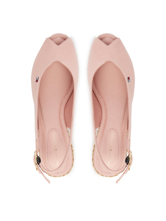 Tommy Hilfiger Espadryle Tommy Hilfiger Mid Wedge Espad Slingback Speck FW0FW09472 Różowy