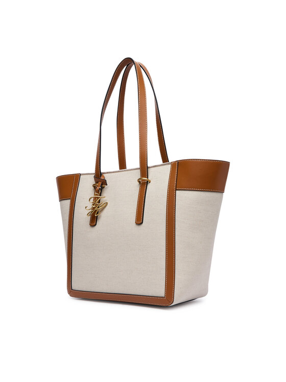 Tommy Hilfiger Τσάντα Tommy Hilfiger Th Script Tote Canvas AW0AW18829 Κρεμ