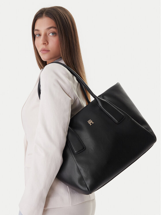Tommy Hilfiger Ročna torba Tommy Hilfiger Th Essential Tote AW0AW18374 Črna