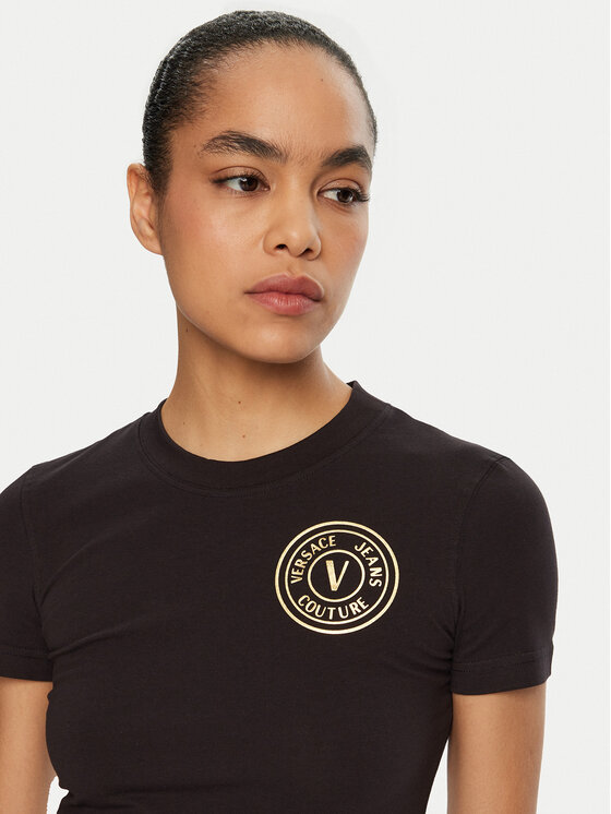 Versace Jeans Couture Versace Jeans Couture Футболка 78HAHT00 Чорний Regular Fit