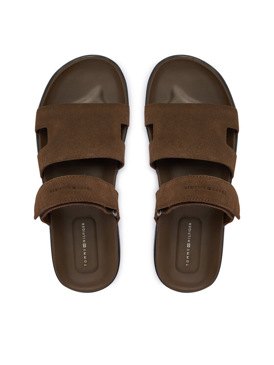Tommy Hilfiger Чехли Tommy Hilfiger Adjustable Premium Suede Sandal FM0FM05774 Кафяв