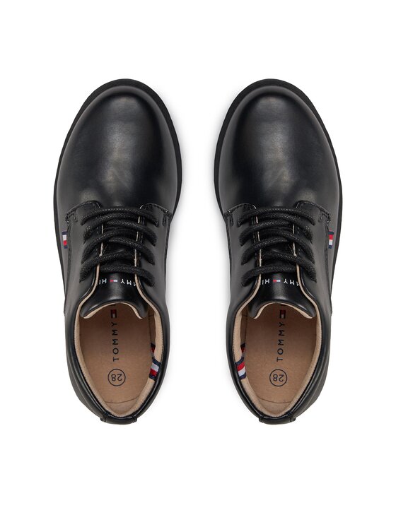 Tommy Hilfiger Pantofi Tommy Hilfiger Low Cut Lace Up Shoe T3B4-33174-1355 Negru