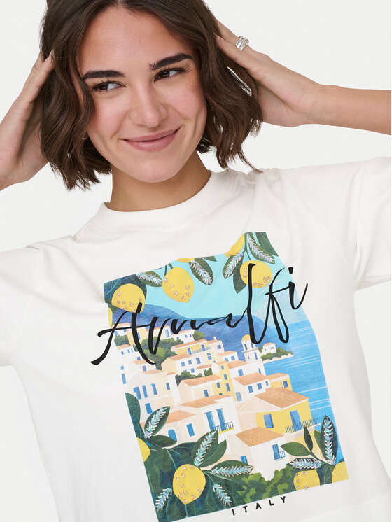ONLY ONLY Camiseta Vega 15375753 Crema Regular Fit