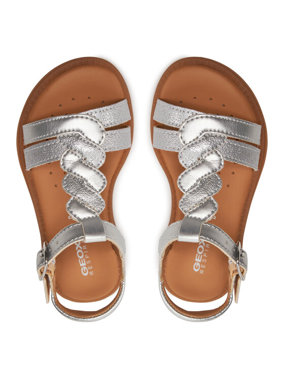 Geox Sandali Geox J Sandal Karly Girl J4535H 0NFQD C1007 M Srebrna