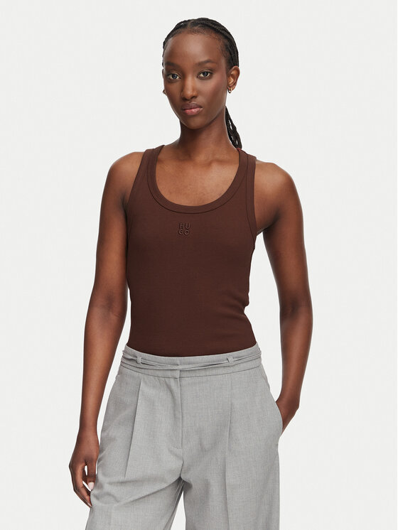 HUGO HUGO Топ Datamia 50514489 Коричневий Slim Fit