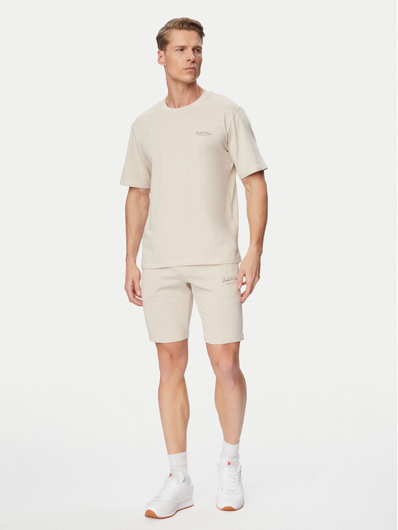 Jack & Jones Jack & Jones Conjunto de camiseta y pantalones cortos Archive 12297642 Beis Relaxed Fit