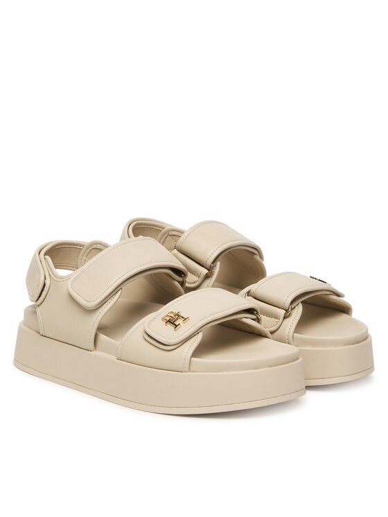 Tommy Hilfiger Sandali Tommy Hilfiger Leather Sporty Platform Sandal FW0FW09119 Bež