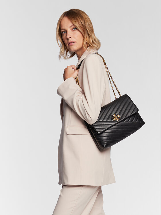 Tory Burch Kabelka Tory Burch Kira Chevron Convertible Shoulder Bag 90446 Čierna