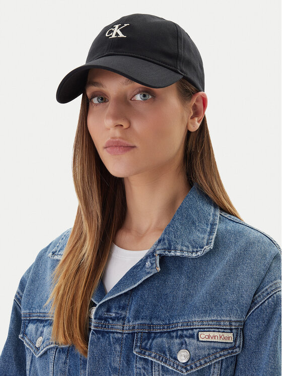 Calvin Klein Jeans Шапка с козирка Calvin Klein Jeans Embroidered Monogram Cap LV04K5024G Черен