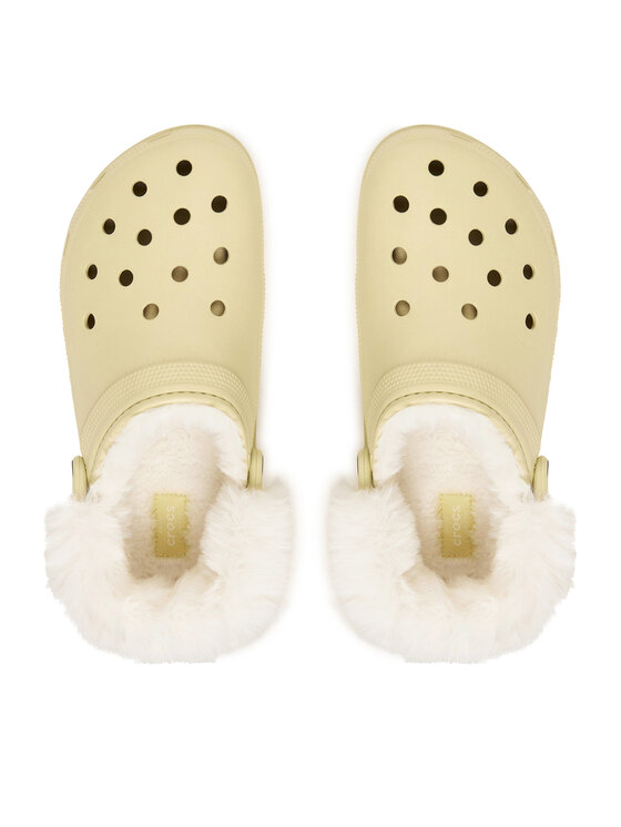 Crocs Шльопанці Crocs Classic Platform Fuzz Lined Clog 212854 Бежевий