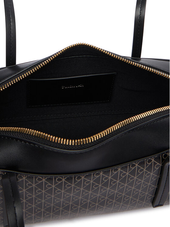 Calvin Klein Rankinė Calvin Klein Emblem Aop Bauletto LV04F3585G Juoda