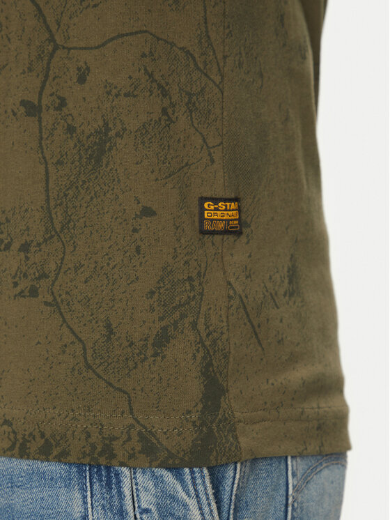 G-Star Raw G-Star Raw Póló Wash D25973-C338 H343 Zöld Regular Fit