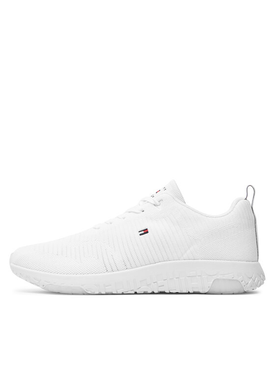 Tommy Hilfiger Sneakersy Tommy Hilfiger Corporate Knit Rib Runner FM0FM02838 Biela
