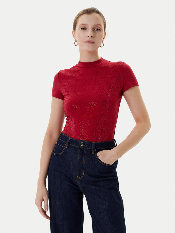 Guess Guess Футболка W4BI26 J1314 Бордовий Regular Fit