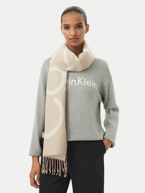 Calvin Klein Szalik Calvin Klein LV04F8072G Beżowy