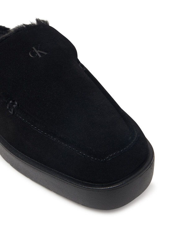 Calvin Klein Klapki Calvin Klein Flatform Mule Suede WL HW0HW03182 Czarny