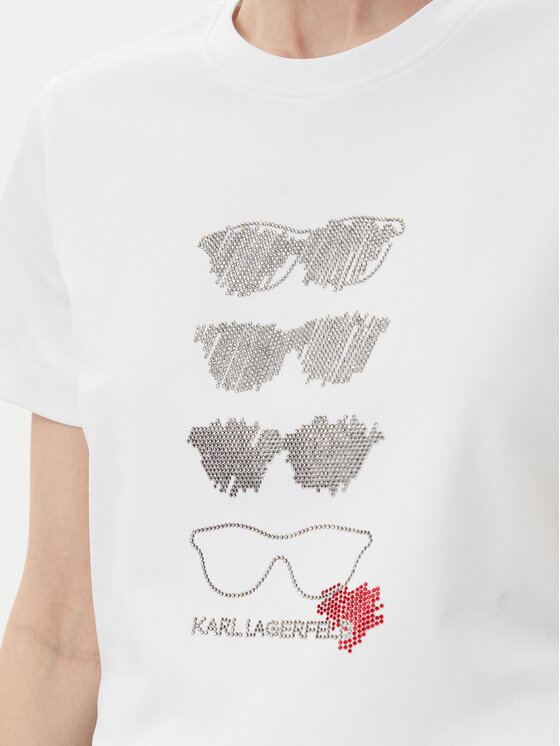 KARL LAGERFELD KARL LAGERFELD Majica A2W17103 Bela Regular Fit