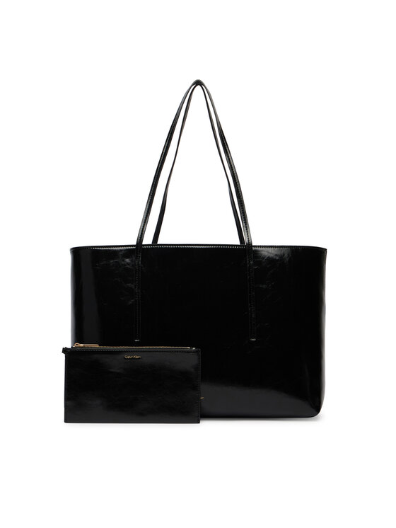 Calvin Klein Τσάντα Calvin Klein Foil Logo Glossy LV04F3537G Μαύρο