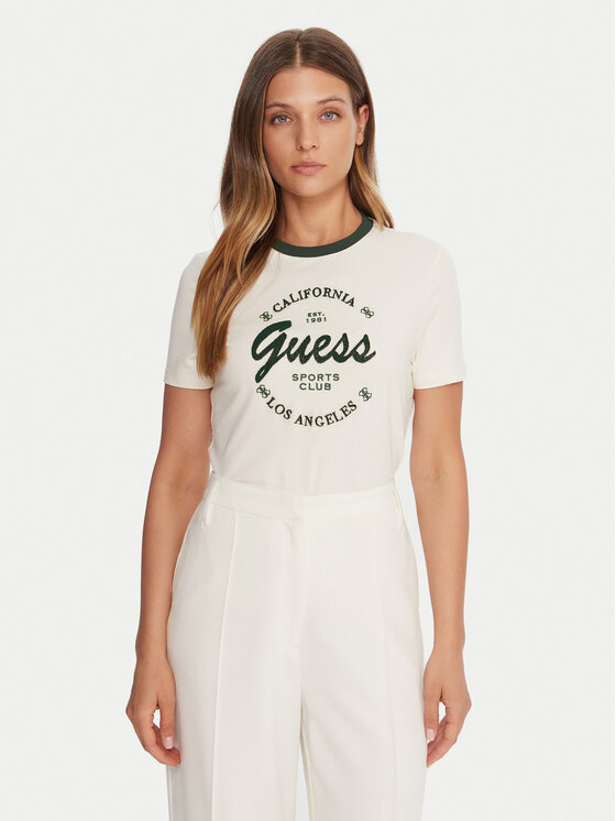 Guess Guess Camiseta V5BI03 J1314 Beis Slim Fit