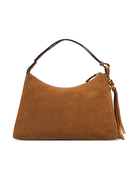 Tommy Hilfiger Kabelka Tommy Hilfiger Th Statement Shoulder Bag Suede AW0AW18824 Hnědá
