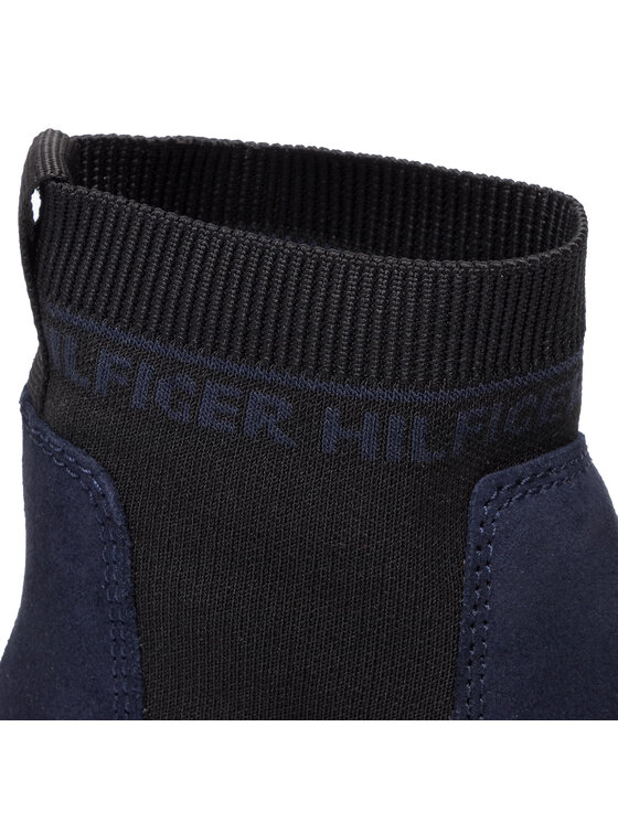 Tommy Hilfiger Zābaki Tommy Hilfiger Suede Cleated Chelsea Boot FM0FM02532 Tumši zils