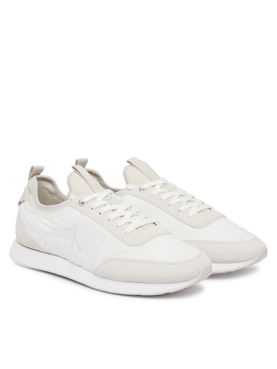 Calvin Klein Zapatillas Calvin Klein Retro Runner Sock Laceup Mix YM0YM01414 Blanco