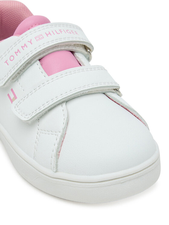 Tommy Hilfiger Sneakersy Tommy Hilfiger Low Cut Velcro Sneaker T1A9-33965-1355 M Biela