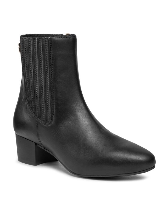 Tommy Hilfiger Botine Tommy Hilfiger Essential Leather Boot FW0FW07759 Negru