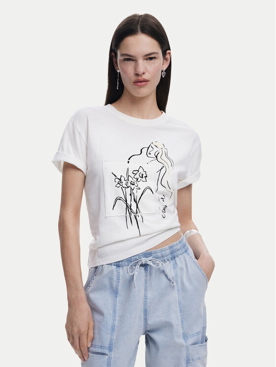 Desigual Desigual Футболка Paraguay 25SWTKAB Білий Regular Fit