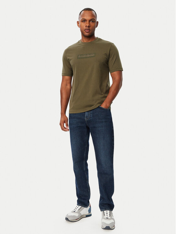 Napapijri Napapijri Camiseta S-Box Logo NP0A4IFL Verde oscuro Regular Fit