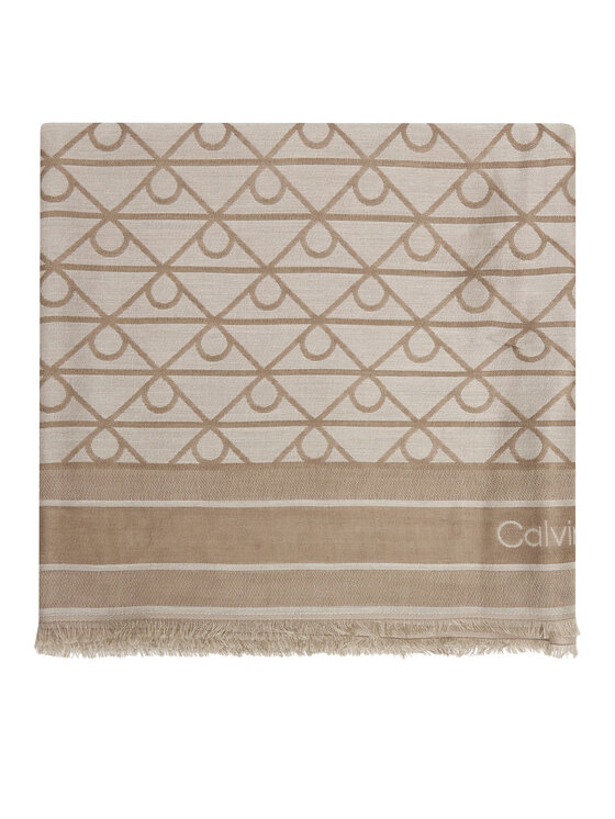 Calvin Klein Eșarfă Calvin Klein Emblem Aop Jacquard Square Scarf LV04F8080G Bej