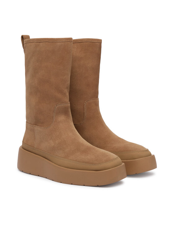 Calvin Klein Stivali da neve Calvin Klein Flatform Mid Boot Suede Wl HW0HW03181 Beige