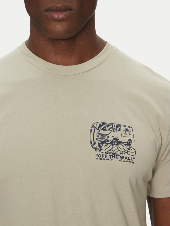 Vans Vans T-Shirt Next Stop VN000NHPZUJ1 Μπεζ Regular Fit