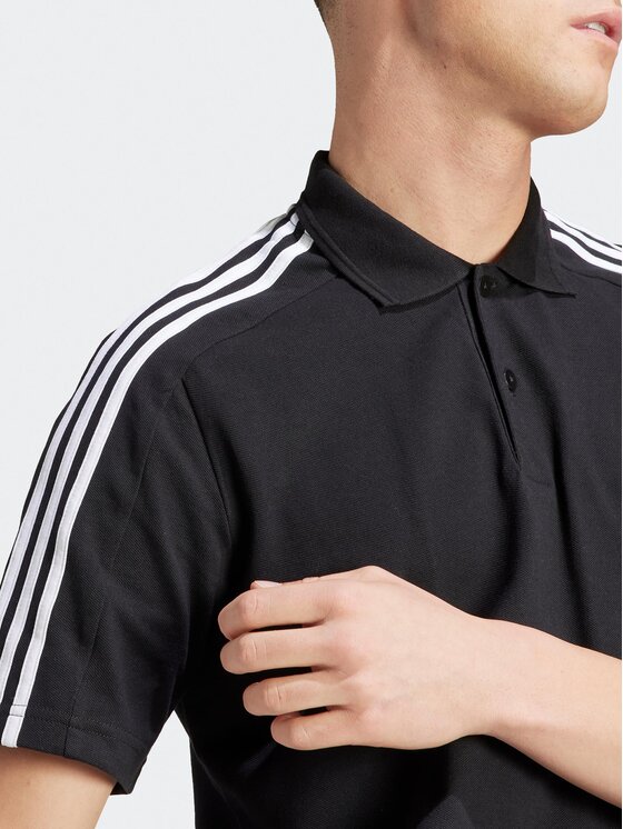 adidas adidas Поло Essentials Piqué Embroidered Small Logo 3-Stripes Polo Shirt IC9310 Чорний Regular Fit