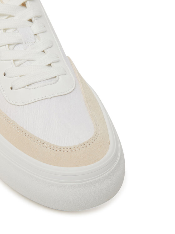 Calvin Klein Jeans Snīkeri Calvin Klein Jeans Vulc Flatform Low Cv Mix Mg YW0YW01770 Balts