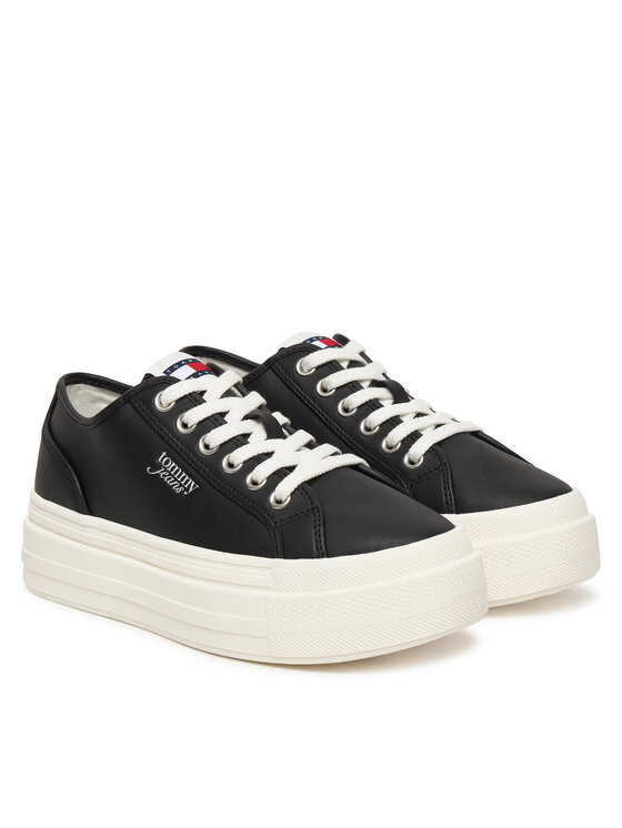 Tommy Jeans Superge Tommy Jeans Tjw Flatform Sneaker Ltr EN0EN02964 Črna