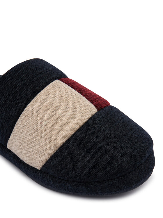 Tommy Hilfiger Bačkory Tommy Hilfiger Flag House Shoe FM0FM06016 Tmavomodrá