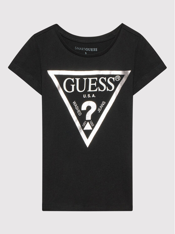 Guess Guess Футболка K73I56 K8HM0 Чорний Regular Fit