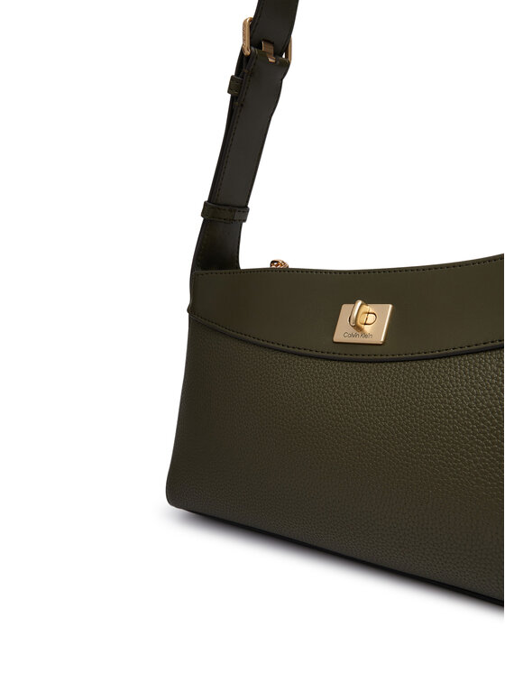 Calvin Klein Soma Calvin Klein Mix Media Shoulder Bag LV04F3886G Tumši zaļa