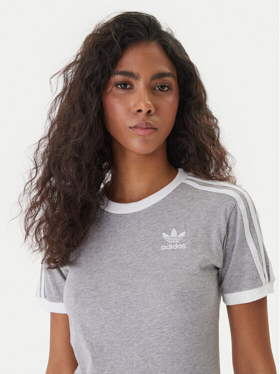 adidas adidas Футболка adicolor Classics 3-Stripes GN2909 Сірий Regular Fit