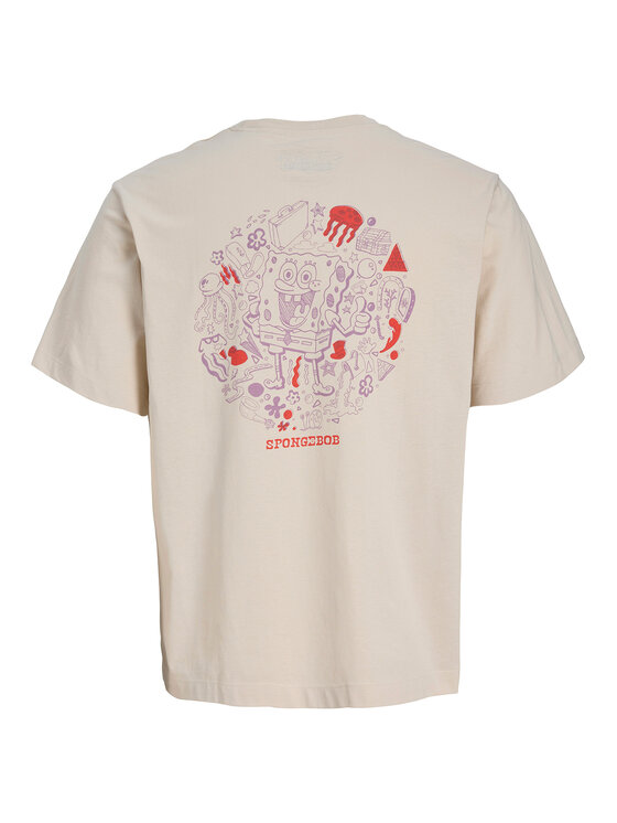Jack & Jones Jack & Jones Camiseta Spongebob 12286631 Beis Relaxed Fit
