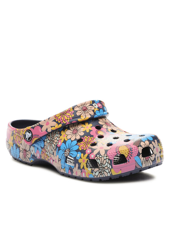 Crocs Şlapi Crocs Crocs Classic Retro Floral Clog 208954 Bleumarin