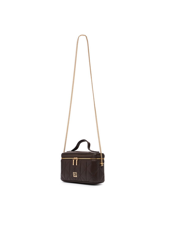 Calvin Klein Ročna torba Calvin Klein Quilted Beauty Case On Chain LV04F1123G Temno rjava