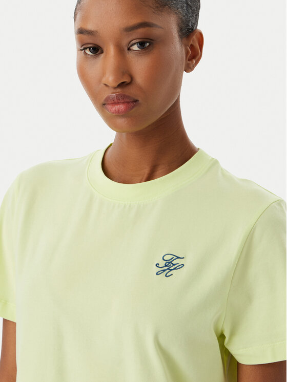 Tommy Hilfiger Tommy Hilfiger Camiseta Logo Embroidery WW0WW48699 Amarillo claro Regular Fit